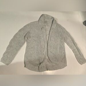 TALBOTS Womens 3x Donegal Cardigan Oatmeal Speckled Open Front Long Sz Xl